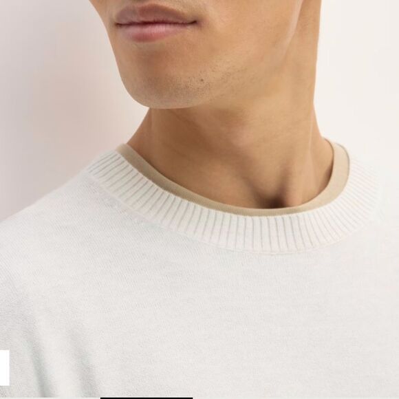 Everlane Men’s The No-Sweat Sweater Uniform Heather Canvas Large New with Tag - Picture 5 of 15